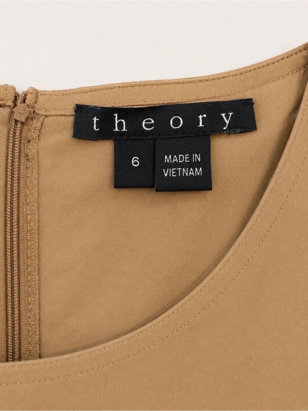 Theory Camel Brown Short Sleeve Shift Dress - Picture 4 of 5